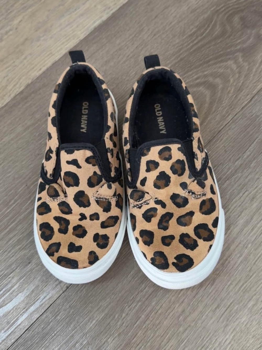 Old Navy Kids Leopard Print Slip-On Sneakers - Tan and Black